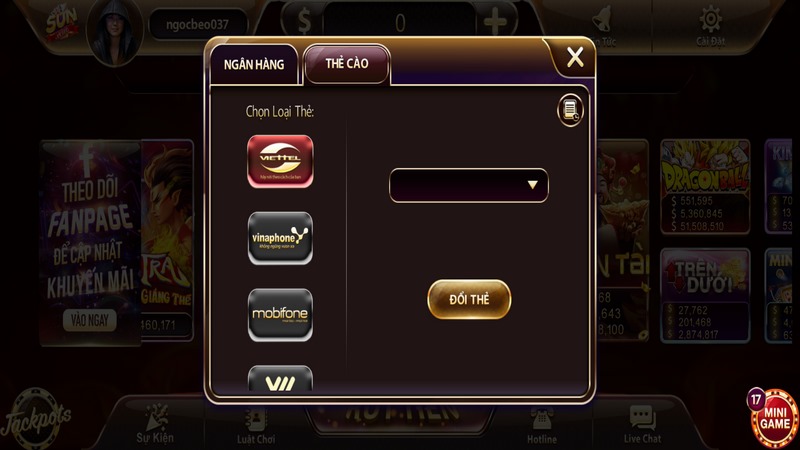 Các bước rút tiền Sunwin bằng thẻ cào chi tiết cho người mới